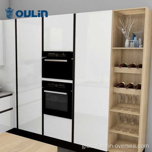 Lacquer Kitchen Cabinet White simple acrylic high gloss kitchen cabinet Supplier